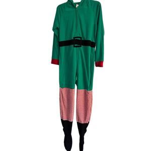 GUC Joe Boxer Christmas Elf Costume/Pajamas Hooded Size Small